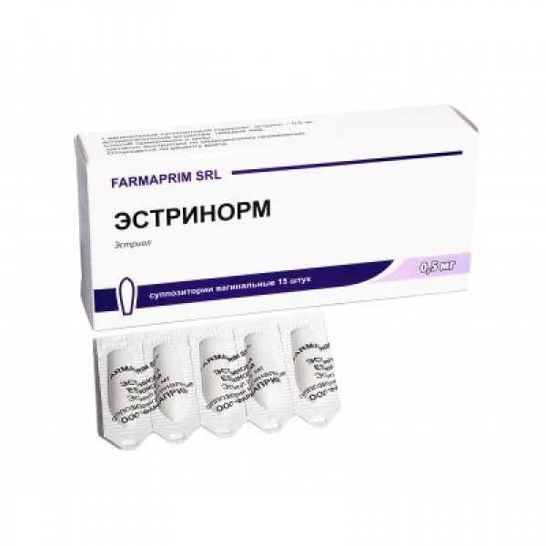 Эстринорм 05 мг №15 супп.ваг_А