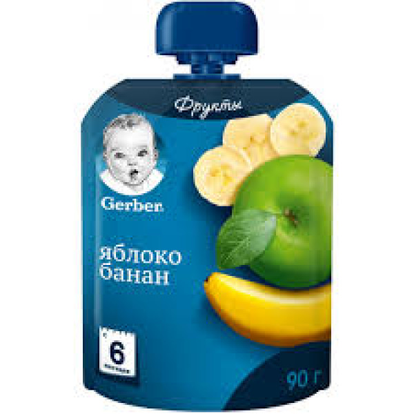 Гербер Пюре  Банан Яблоко 8*90 гр_А